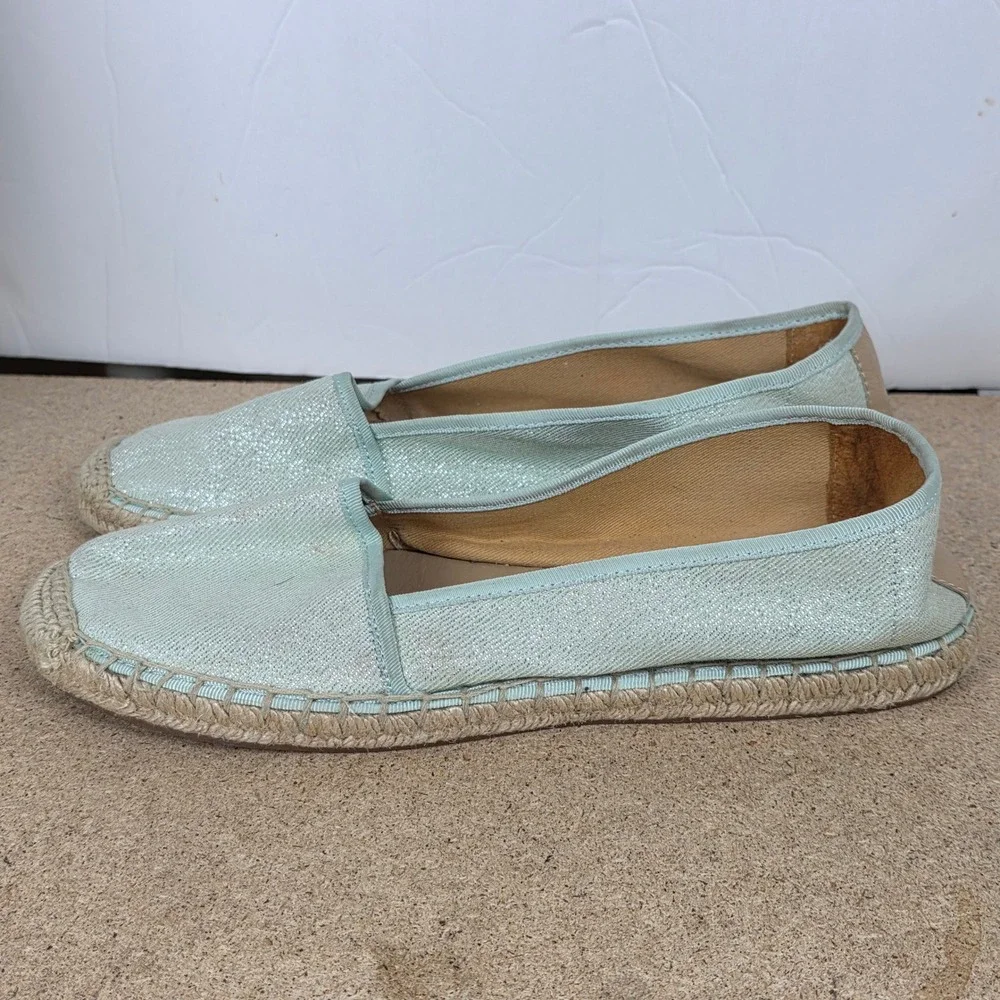 Franco Sarto Light Blue Glitter‎ Espadrille Flats Women's Size 8M